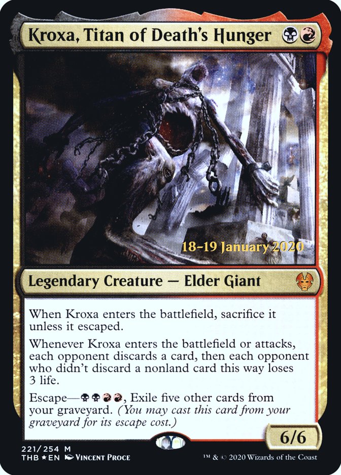 Kroxa, Titan of Death's Hunger [Theros Beyond Death Prerelease Promos] Magic: The Gathering