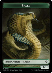 Snake // Morph Double-Sided Token [Murders at Karlov Manor Commander Tokens] Magic: The Gathering