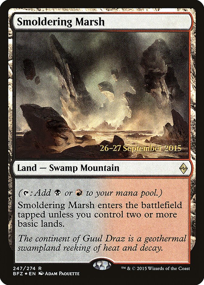 Smoldering Marsh [Battle for Zendikar Prerelease Promos] Magic: The Gathering