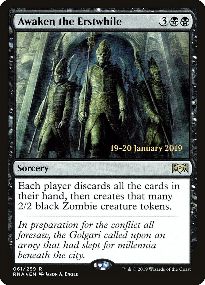Awaken the Erstwhile [Ravnica Allegiance Prerelease Promos] Magic: The Gathering
