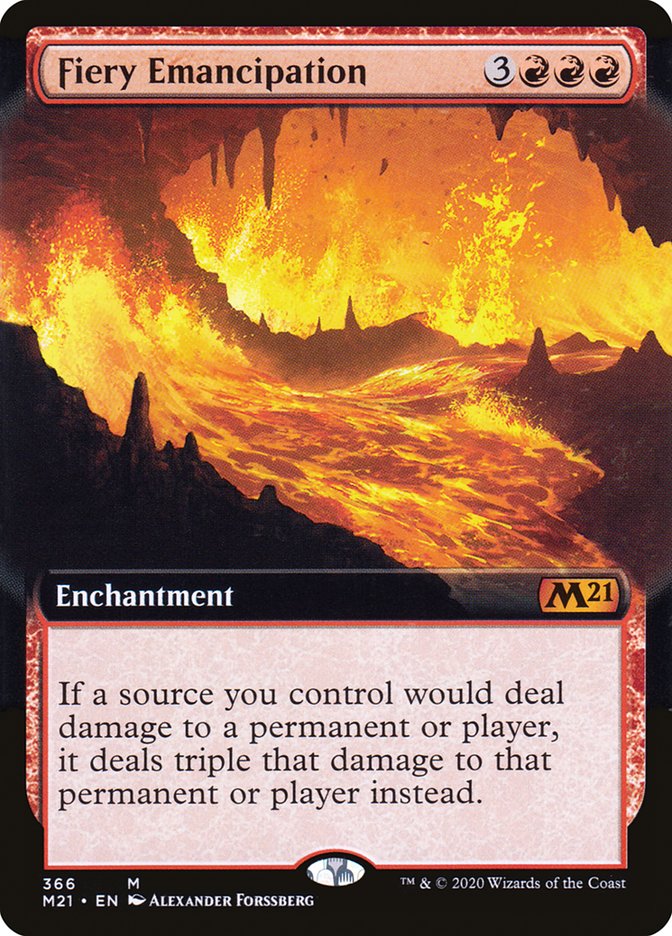 Fiery Emancipation (Extended Art) [Core Set 2021] Magic: The Gathering