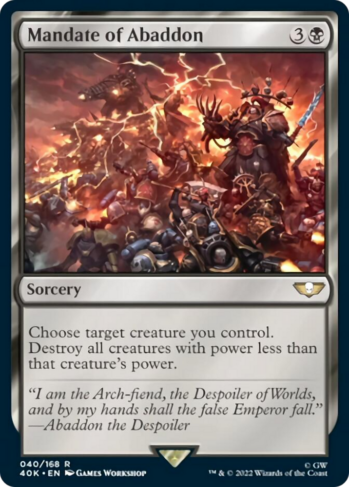 Mandate of Abaddon [Warhammer 40,000] Magic: The Gathering