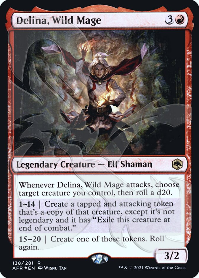 Delina, Wild Mage (Ampersand Promo) [Dungeons & Dragons: Adventures in the Forgotten Realms Promos] Magic: The Gathering