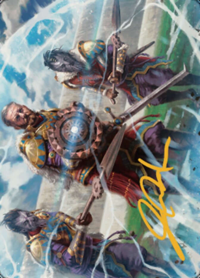 Argivian Phalanx Art Card (Gold-Stamped Signature) [Dominaria United Art Series] Magic: The Gathering