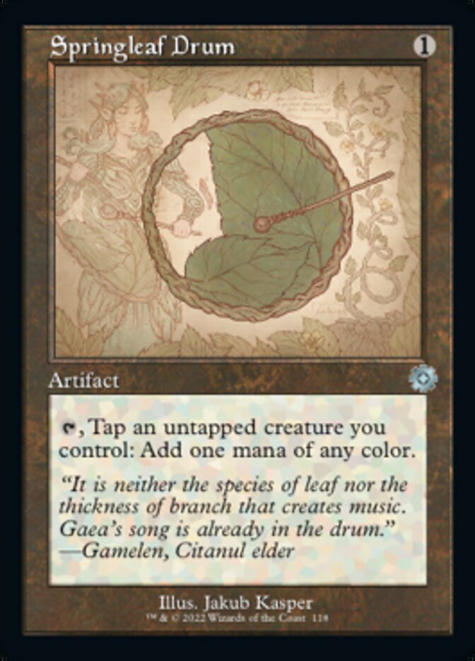 Springleaf Drum (Retro Schematic) [The Brothers' War Retro Artifacts] Magic: The Gathering