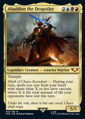 Abaddon the Despoiler (Display Commander) (Etched Foil) [Warhammer 40,000] Magic: The Gathering
