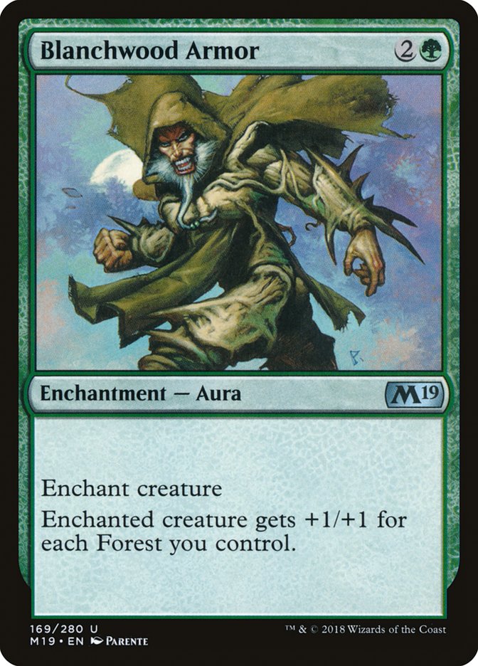 Blanchwood Armor [Core Set 2019] Magic: The Gathering