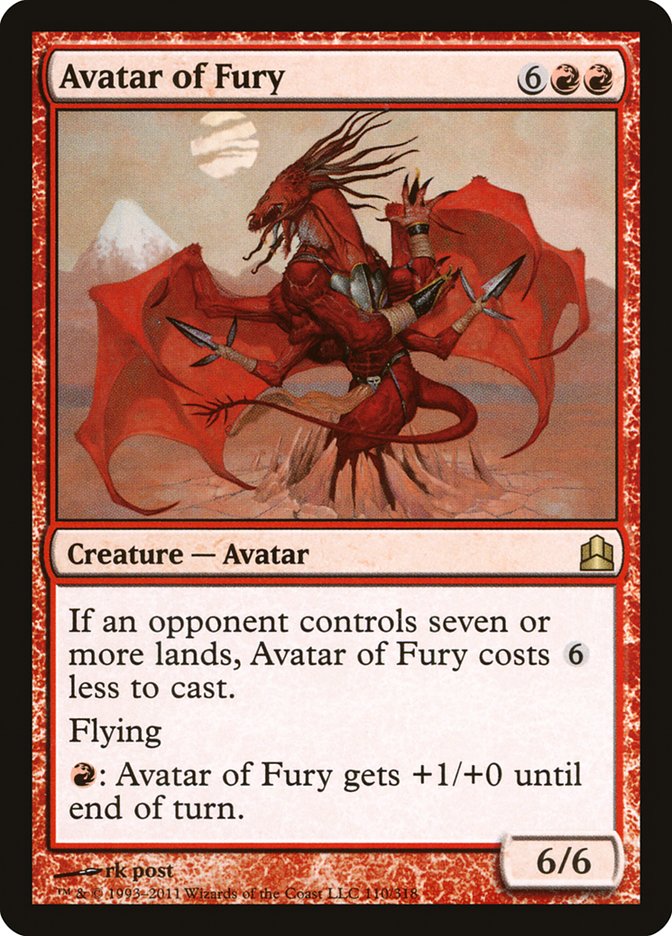 Avatar of Fury [Commander 2011] Magic: The Gathering