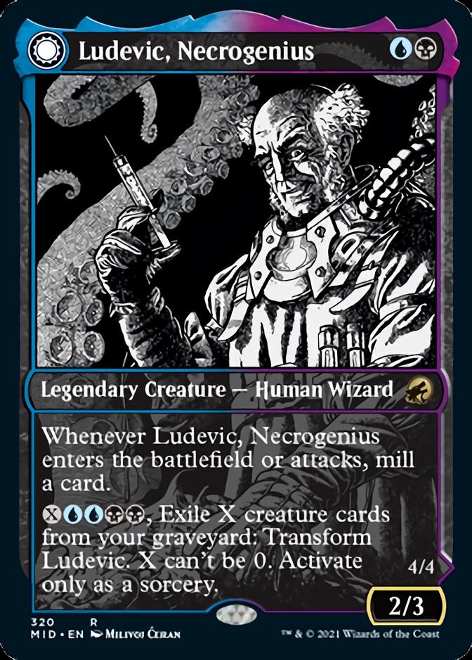 Ludevic, Necrogenius // Olag, Ludevic's Hubris (Showcase Eternal Night) [Innistrad: Midnight Hunt] Magic: The Gathering