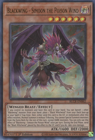 Blackwing - Simoon the Poison Wind [BLCR-EN062] Ultra Rare Yu-Gi-Oh!
