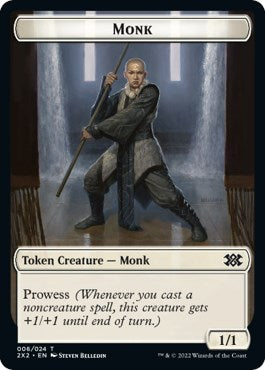 Wrenn and Six Emblem // Monk Double-Sided Token [Double Masters 2022 Tokens] Magic: The Gathering