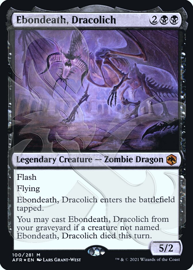 Ebondeath, Dracolich (Ampersand Promo) [Dungeons & Dragons: Adventures in the Forgotten Realms Promos] Magic: The Gathering