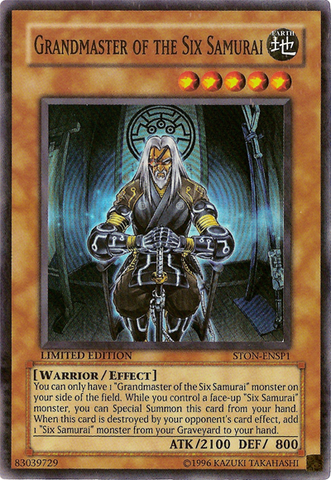 Grandmaster of the Six Samurai [STON-ENSP1] Super Rare Yu-Gi-Oh!