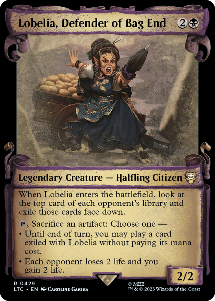 Lobelia, Defender of Bag End [The Lord of the Rings: Tales of Middle-Earth Commander Showcase Scrolls] Magic: The Gathering