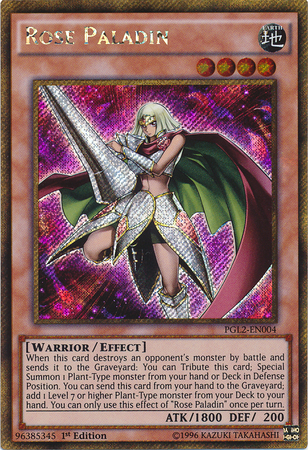 Rose Paladin [PGL2-EN004] Gold Secret Rare Yu-Gi-Oh!