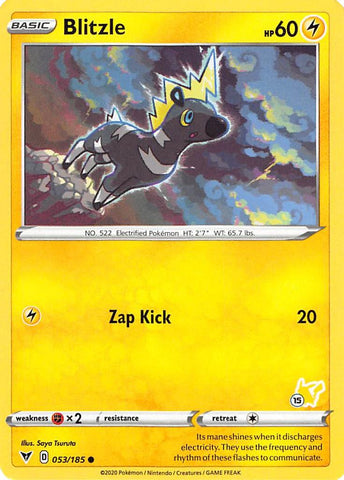 Blitzle (053/185) (Pikachu Stamp #15) [Battle Academy 2022] Pokémon