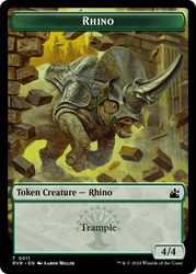 Spirit (0018) // Rhino Double-Sided Token [Ravnica Remastered Tokens] Magic: The Gathering
