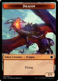 Dragon (002) // Zombie Double-Sided Token [Game Night 2019 Tokens] Magic: The Gathering