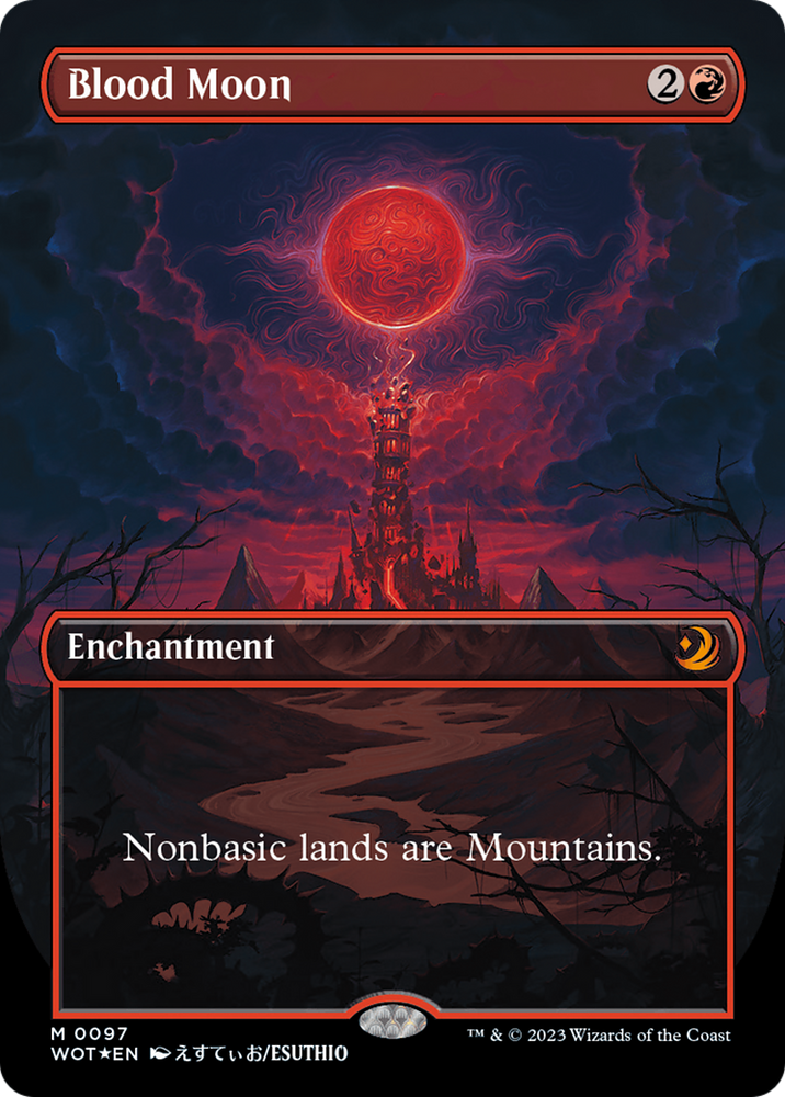 Blood Moon (Anime Borderless) (Confetti Foil) [Wilds of Eldraine: Enchanting Tales] Magic: The Gathering