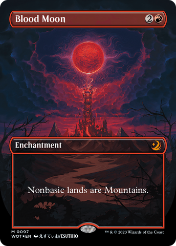Blood Moon (Anime Borderless) (Confetti Foil) [Wilds of Eldraine: Enchanting Tales] Magic: The Gathering