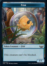 Fish // Wizard Double-Sided Token [Streets of New Capenna Tokens] Magic: The Gathering