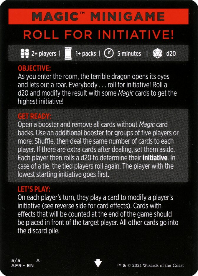 Roll for Initiative (Magic Minigame) [Dungeons & Dragons: Adventures in the Forgotten Realms Minigame] Magic: The Gathering