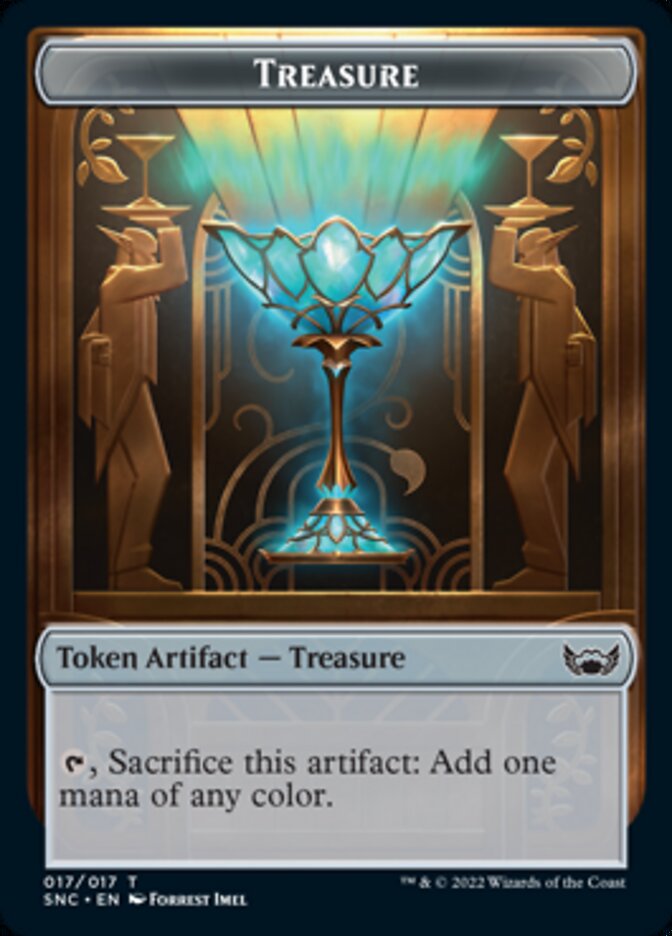 Treasure (017) // Copy Double-Sided Token [Streets of New Capenna Tokens] Magic: The Gathering