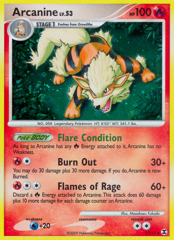 Arcanine (1/111) [Platinum: Rising Rivals] Pokémon