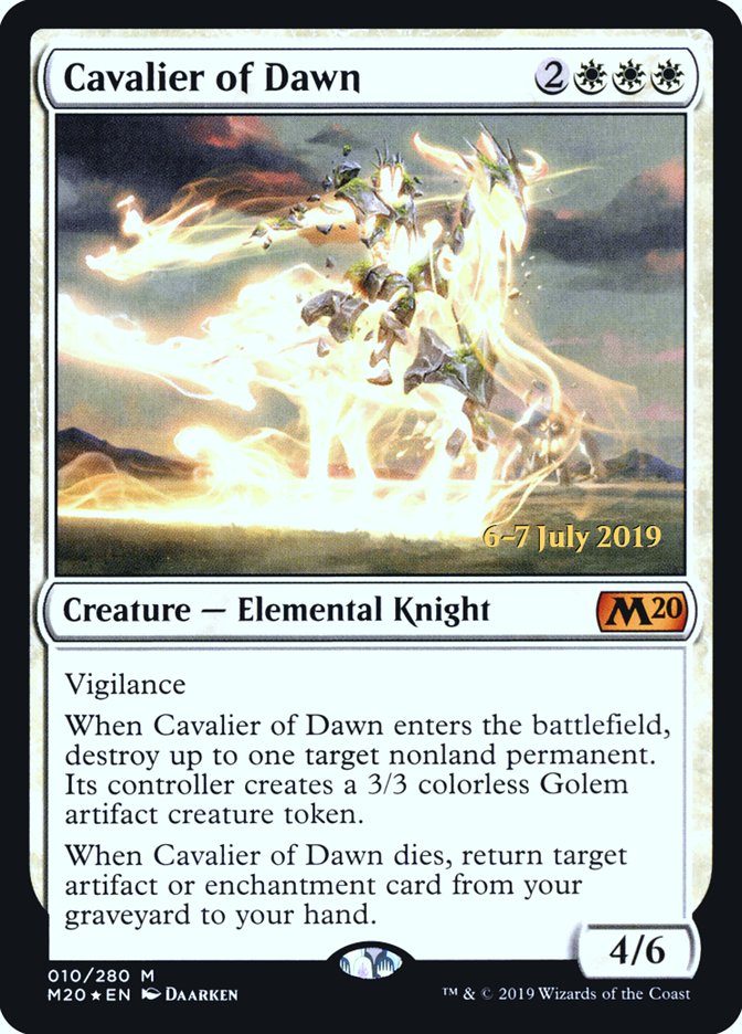 Cavalier of Dawn [Core Set 2020 Prerelease Promos] Magic: The Gathering
