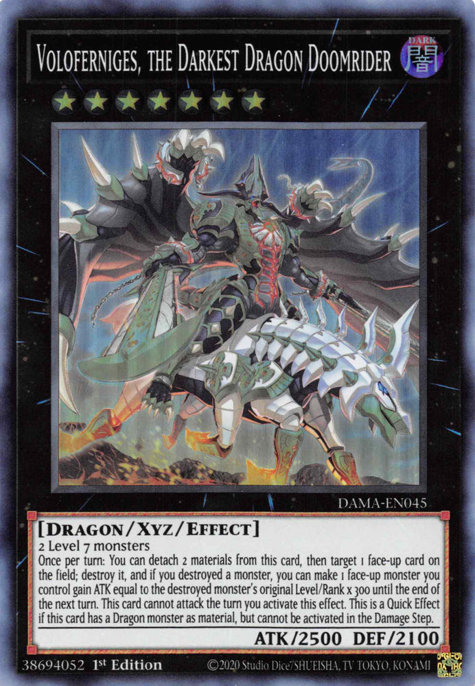 Voloferniges, the Darkest Dragon Doomrider [DAMA-EN045] Super Rare Yu-Gi-Oh!