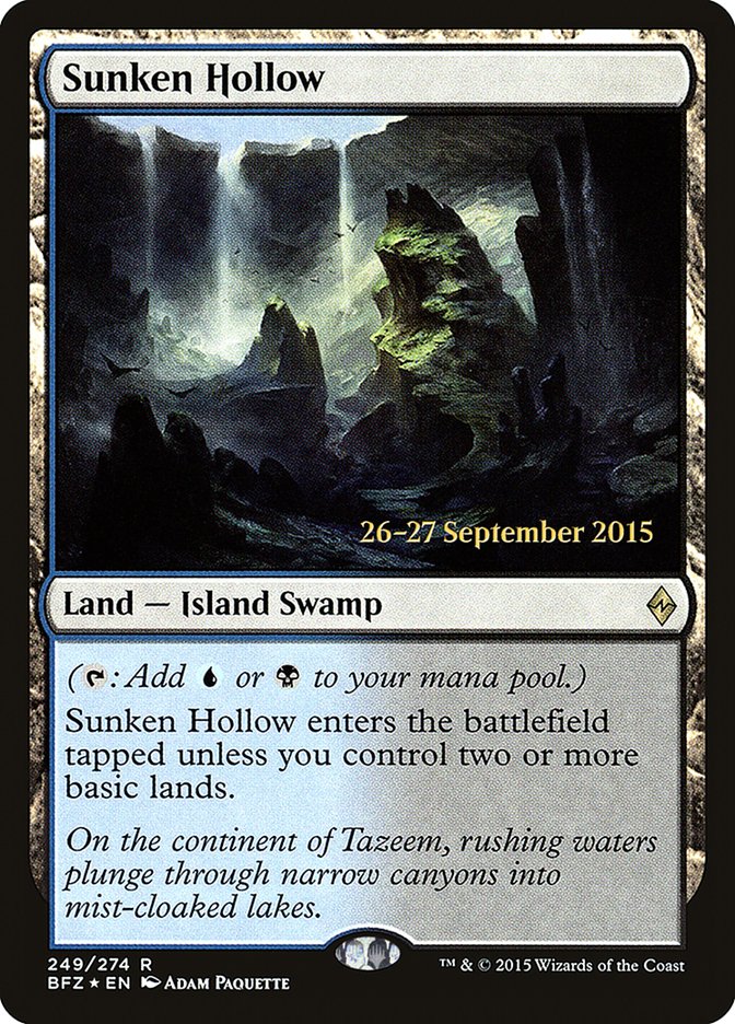 Sunken Hollow [Battle for Zendikar Prerelease Promos] Magic: The Gathering