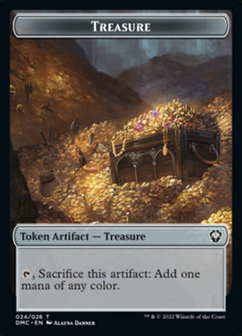 Bird (002) // Treasure Double-Sided Token [Dominaria United Tokens] Magic: The Gathering