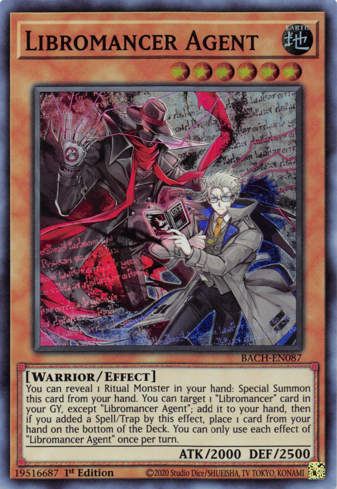 Libromancer Agent [BACH-EN087] Super Rare Yu-Gi-Oh!