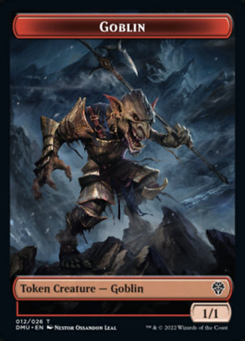 Bird (002) // Goblin Double-Sided Token [Dominaria United Tokens] Magic: The Gathering