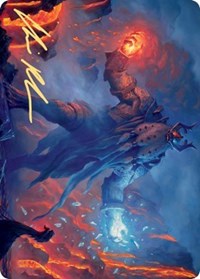 Aegar, the Freezing Flame (Gold-Stamped Signature) [Kaldheim Art Series] Magic: The Gathering