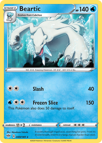 Beartic (049/189) [Sword & Shield: Darkness Ablaze] Pokémon