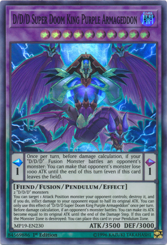 D/D/D Super Doom King Purple Armageddon [MP19-EN230] Super Rare Yu-Gi-Oh!