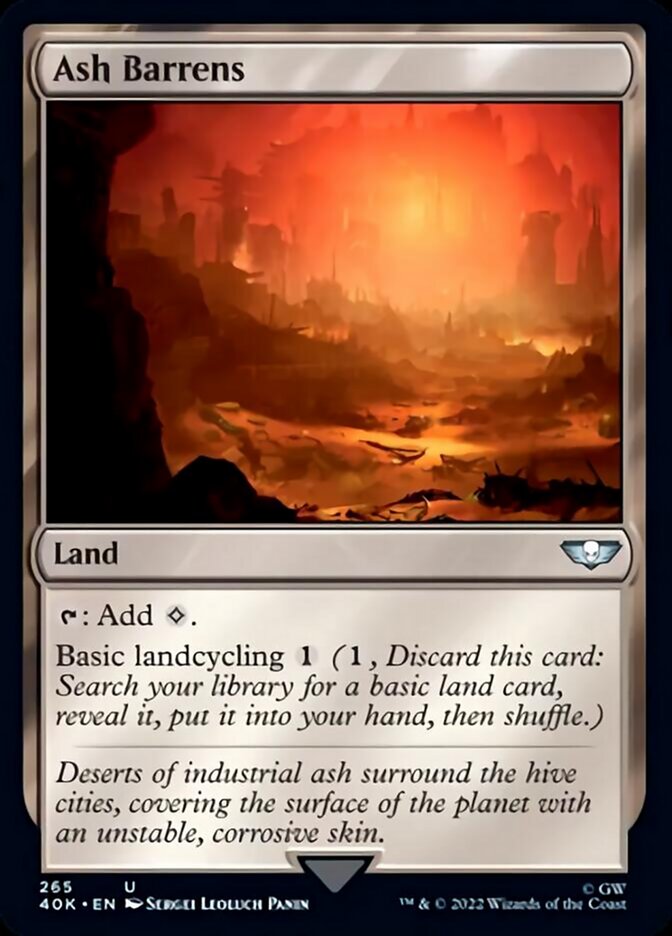 Ash Barrens (Surge Foil) [Warhammer 40,000] Magic: The Gathering