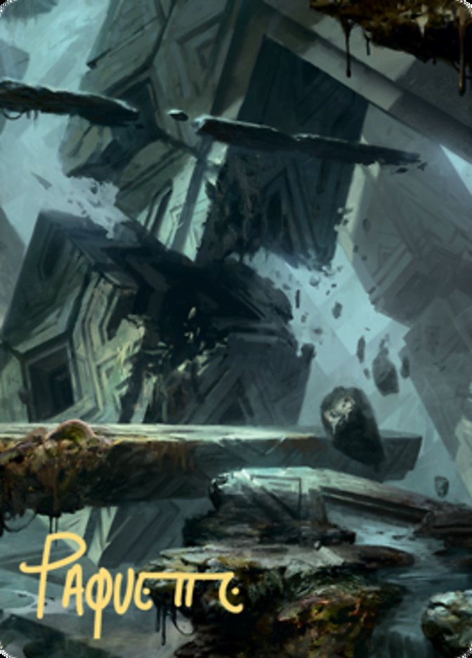 Swamp 3 Art Card (Gold-Stamped Signature) [Zendikar Rising Art Series] Magic: The Gathering