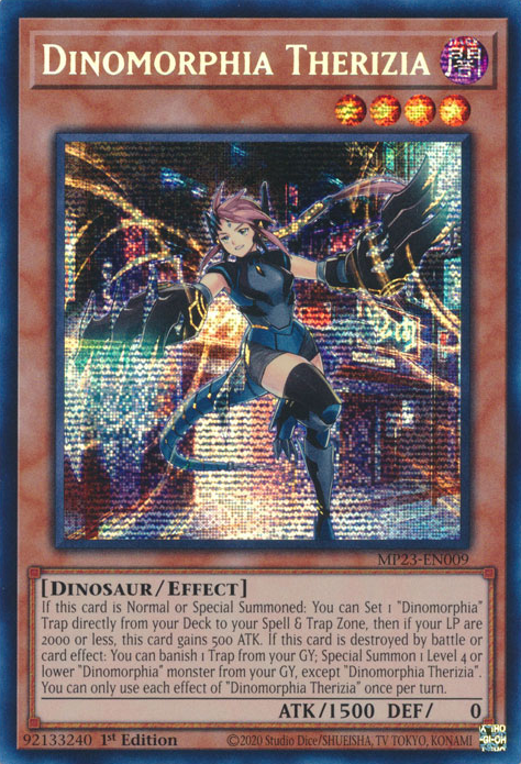Dinomorphia Therizia [MP23-EN009] Prismatic Secret Rare Yu-Gi-Oh!