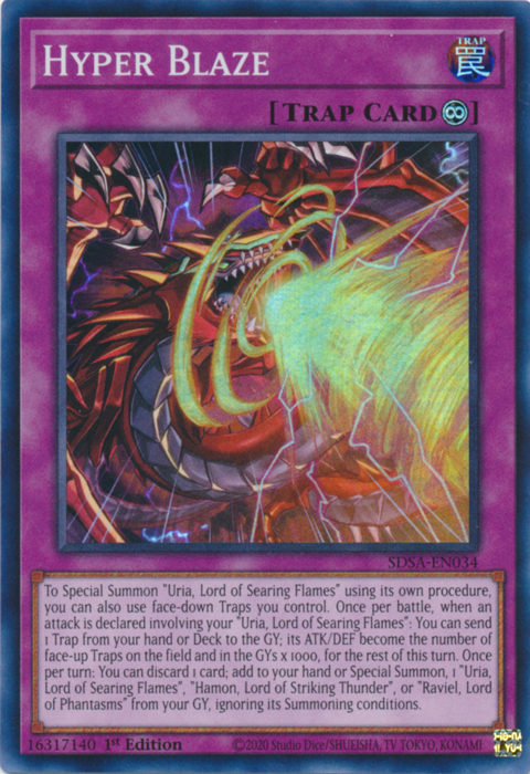 Hyper Blaze [SDSA-EN034] Super Rare Yu-Gi-Oh!