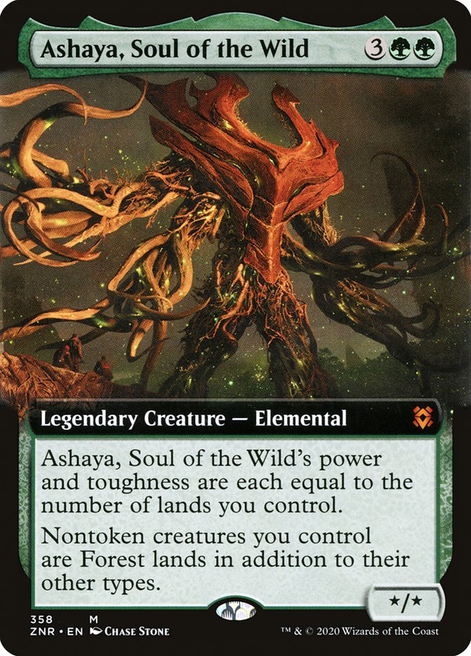 Ashaya, Soul of the Wild (Extended Art) [Zendikar Rising] Magic: The Gathering