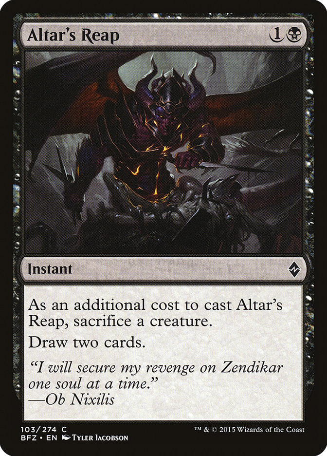 Altar's Reap [Battle for Zendikar] Magic: The Gathering