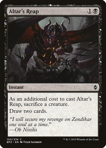 Altar's Reap [Battle for Zendikar] Magic: The Gathering