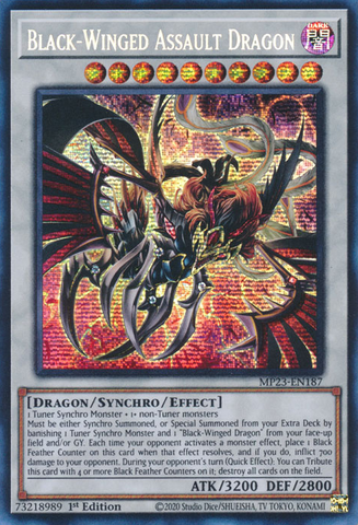 Black-Winged Assault Dragon [MP23-EN187] Prismatic Secret Rare Yu-Gi-Oh!