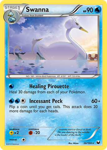 Swanna (36/108) [Black & White: Dark Explorers] Pokémon
