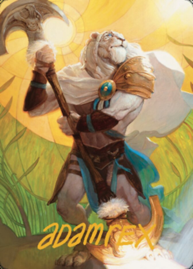 Ajani, Sleeper Agent Art Card (Gold-Stamped Signature) [Dominaria United Art Series] Magic: The Gathering