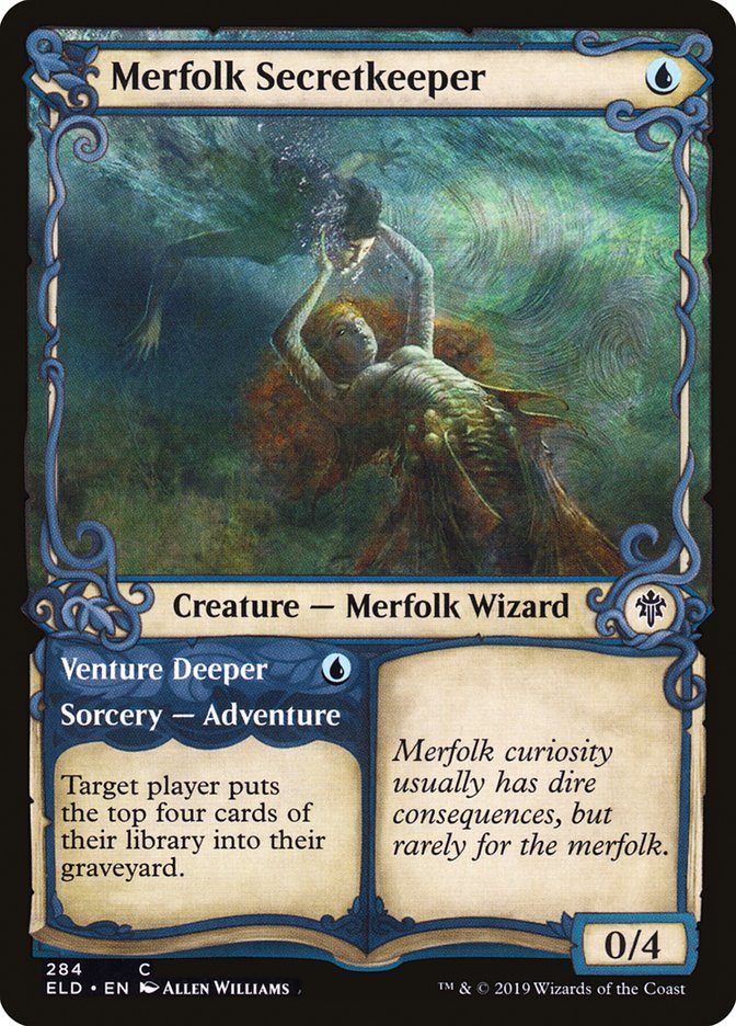 Merfolk Secretkeeper // Venture Deeper (Showcase) [Throne of Eldraine] Magic: The Gathering