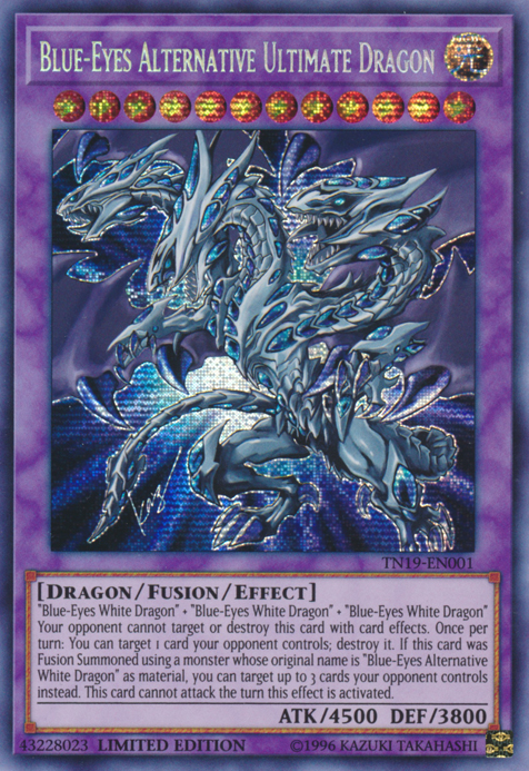 Blue-Eyes Alternative Ultimate Dragon [TN19-EN001] Prismatic Secret Rare Yu-Gi-Oh!