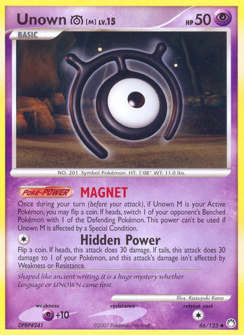 Unown M (66/123) [Diamond & Pearl: Mysterious Treasures] Pokémon